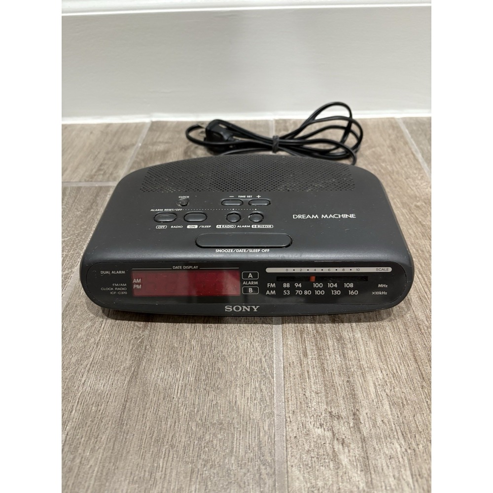 Rare | Vintage 90s Sony Dream Machine Digital Clock Radio ICF-C370 AM/FM Tested*